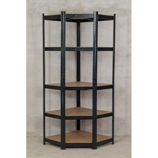 Sarok salgó polc, 5 szintes 180x70x40-40cm, fekete - 8