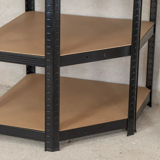 Sarok salgó polc, 5 szintes 180x70x40-40cm, fekete - 9