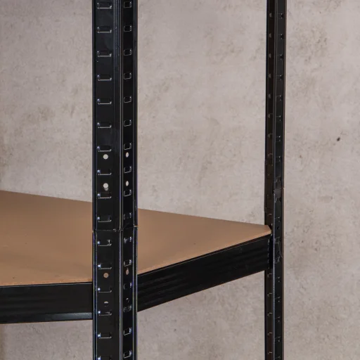 Sarok salgó polc, 5 szintes 180x70x40-40cm, fekete - 10