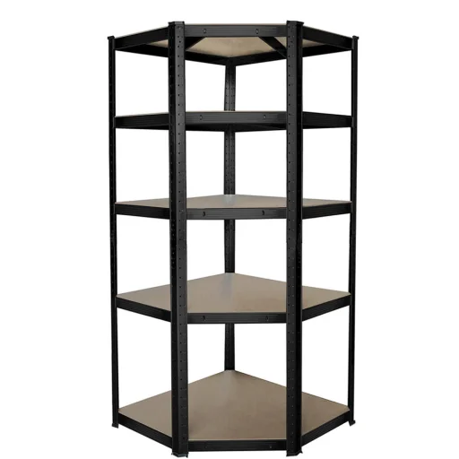 Sarok salgó polc, 5 szintes 180x70x40-40cm, fekete - 1