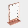 Hollywood tükör, asztali sminkes tükör tárolóval, 12x3W LED sminktükör, rozéarany, rose gold (DC117-4) thumbnail