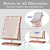 Hollywood tükör, asztali sminkes tükör tárolóval, 12x3W LED sminktükör, rozéarany, rose gold (DC117-4) thumbnail