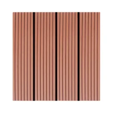 WPC 1 m2 padlóburkolat 11db 30x30cm, csíkozott, rozsdavörös összepattintható