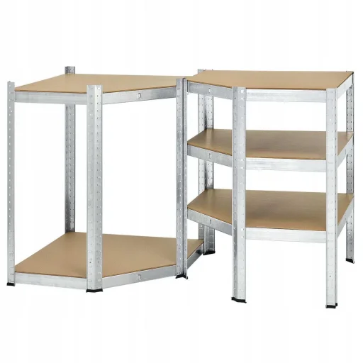 Sarok salgó polc, 5 szintes 180x70x30-30cm, horganyzott - 3