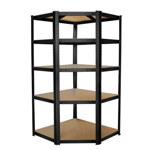 Sarok salgó polc, 5 szintes 180x70x30-30cm, fekete - 1