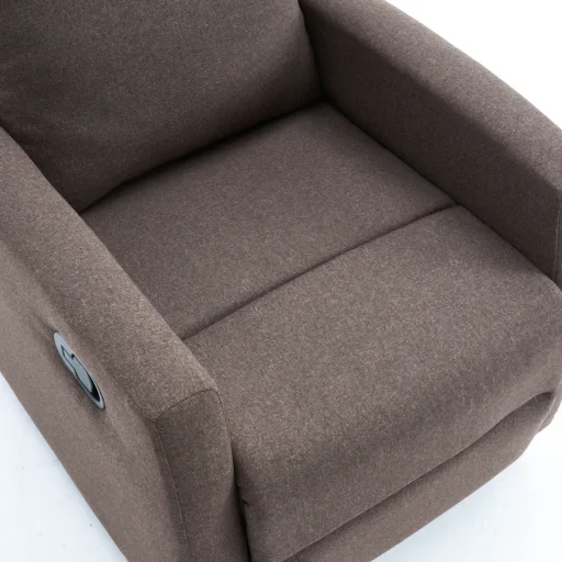 Manuális fekvőfotel, relax fotelágy szövet sötétbarna (JNF-MANUAL-DARK BROWN) - 3