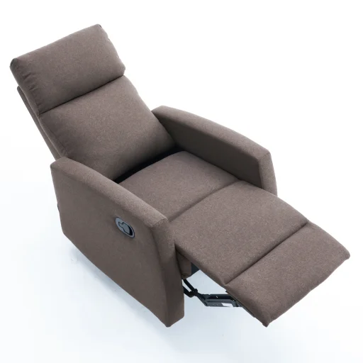 Manuális fekvőfotel, relax fotelágy szövet sötétbarna (JNF-MANUAL-DARK BROWN) - 9