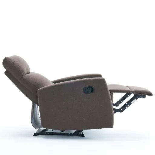 Manuális fekvőfotel, relax fotelágy szövet sötétbarna (JNF-MANUAL-DARK BROWN) - 2