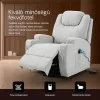 Felállást segítő relax elektromos fotelágy motoros mechanizmus szövet bézs, pohártartóval thumbnail