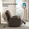 Felállást segítő elektromos relax fotelágy motoros mechanizmus szövet sötétbarna, pohártartóval thumbnail