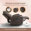 Felállást segítő elektromos relax fotelágy motoros mechanizmus szövet sötétbarna, pohártartóval thumbnail
