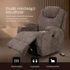 Elektromos relax fotelágy 8 pontos masszázs magyar nyelvű távirányítóval, ringató, forgatható rozsdamentes pohártartó zsenília szövet barna thumbnail