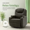 Elektromos fekvőfotel, relax fotelágy 8 pontos masszázs magyar nyelvű távirányítóval, ringató, forgatható rozsdamentes pohártartó AIR leather sötétbarna thumbnail