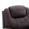 Elektromos fekvőfotel, relax fotelágy 8 pontos masszázs magyar nyelvű távirányítóval, ringató, forgatható rozsdamentes pohártartó AIR leather sötétbarna thumbnail