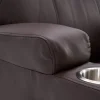 Elektromos fekvőfotel, relax fotelágy 8 pontos masszázs magyar nyelvű távirányítóval, ringató, forgatható rozsdamentes pohártartó AIR leather sötétbarna thumbnail