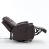 Elektromos fekvőfotel, relax fotelágy 8 pontos masszázs magyar nyelvű távirányítóval, ringató, forgatható rozsdamentes pohártartó AIR leather sötétbarna thumbnail