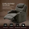 Elektromos fekvőfotel, relax fotelágy 8 pontos masszázs magyar nyelvű távirányítóval, ringató, forgatható rozsdamentes pohártartó AIR leather sötétbarna thumbnail