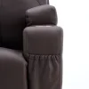 Elektromos fekvőfotel, relax fotelágy 8 pontos masszázs magyar nyelvű távirányítóval, ringató, forgatható rozsdamentes pohártartó AIR leather sötétbarna thumbnail