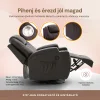 Elektromos fekvőfotel, relax fotelágy 8 pontos masszázs magyar nyelvű távirányítóval, ringató, forgatható rozsdamentes pohártartó AIR leather sötétbarna thumbnail