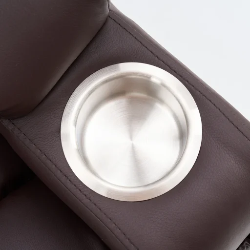Elektromos fekvőfotel, relax fotelágy 8 pontos masszázs magyar nyelvű távirányítóval, ringató, forgatható rozsdamentes pohártartó AIR leather sötétbarna - 16
