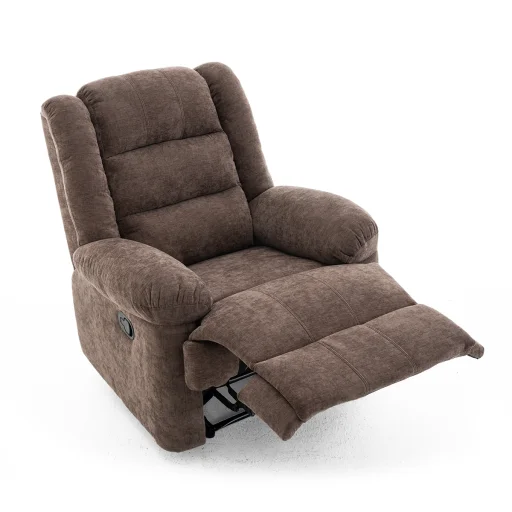 Manuális fekvőfotel, relax fotelágy sötétbarna zsenília szövet (JNF-MANUAL-DARK BROWN) JN-R8053A51 - 2