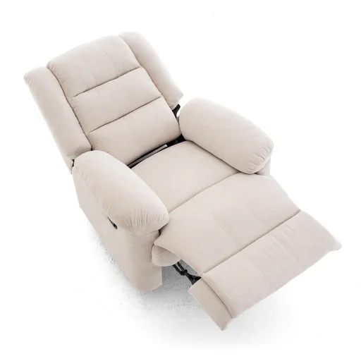 Manuális fekvőfotel, relax fotelágy zsenília bézs szövet (JNF-MANUAL-BEIGE) JN-R8053A51 - 3