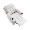 Manuális fekvőfotel, relax fotelágy két pohártartóval, bézs szövet (JNF-MANUAL-FABRIC-BEIGE) JN-R8005A51 thumbnail