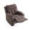 Manuális fekvőfotel, relax fotelágy két pohártartóval, sötétbarna szövet (JNF-MANUAL-FABRIC-DARK BROWN) JN-R8005A51 thumbnail