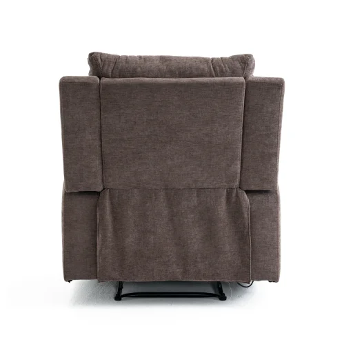 Manuális fekvőfotel, relax fotelágy két pohártartóval, sötétbarna szövet (JNF-MANUAL-FABRIC-DARK BROWN) JN-R8005A51 - 3