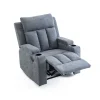 Manuális fekvőfotel, relax fotelágy két pohártartóval, szürke szövet (JNF-MANUAL-FABRIC-DARK GREY) JN-R8005A51 thumbnail