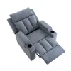 Manuális fekvőfotel, relax fotelágy két pohártartóval, szürke szövet (JNF-MANUAL-FABRIC-DARK GREY) JN-R8005A51 thumbnail
