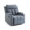 Manuális fekvőfotel, relax fotelágy két pohártartóval, szürke szövet (JNF-MANUAL-FABRIC-DARK GREY) JN-R8005A51 thumbnail