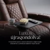 Luxus, egyszemélyes fekvőfotel, relax fotelágy elektromosan dönthető háttámlával, lábtartóval, pohártartóval és világítással barna bőr (L4630-3906) thumbnail