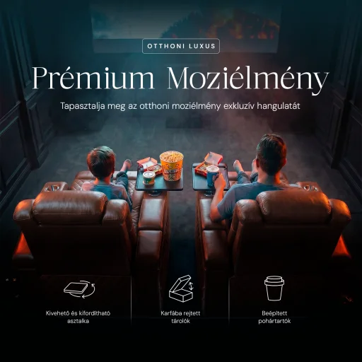 Luxus, egyszemélyes fekvőfotel, relax fotelágy elektromosan dönthető háttámlával, lábtartóval, pohártartóval és világítással barna bőr (L4630-3906) - 10