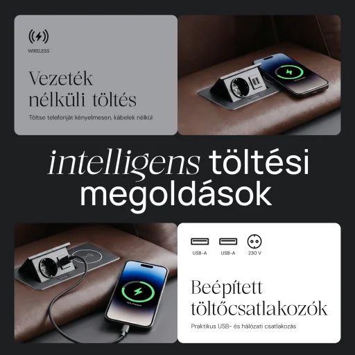 Luxus, háromszemélyes fekvőfotel, relax fotelágy elektromosan dönthető háttámlával, lábtartóval, pohártartóval és világítással barna bőr (L4630-7406) - 10