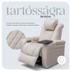 Luxus, egyszemélyes fekvőfotel, relax fotelágy elektromosan dönthető háttámlával, lábtartóval, pohártartóval és világítással bézs bőr (L4630-3906) thumbnail