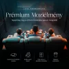 Luxus, háromszemélyes fekvőfotel, relax fotelágy elektromosan dönthető háttámlával, lábtartóval, pohártartóval és világítással bézs bőr (L4630-7406) thumbnail