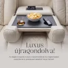 Luxus, háromszemélyes fekvőfotel, relax fotelágy elektromosan dönthető háttámlával, lábtartóval, pohártartóval és világítással bézs bőr (L4630-7406) thumbnail