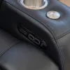Luxus, egyszemélyes fekvőfotel, relax fotelágy elektromosan dönthető háttámlával, lábtartóval, pohártartóval és világítással fekete bőr (L4630-3906) thumbnail