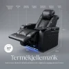 Luxus, egyszemélyes fekvőfotel, relax fotelágy elektromosan dönthető háttámlával, lábtartóval, pohártartóval és világítással fekete bőr (L4630-3906) thumbnail