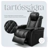 Luxus, egyszemélyes fekvőfotel, relax fotelágy elektromosan dönthető háttámlával, lábtartóval, pohártartóval és világítással fekete bőr (L4630-3906) thumbnail