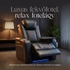 Luxus, egyszemélyes fekvőfotel, relax fotelágy elektromosan dönthető háttámlával, lábtartóval, pohártartóval és világítással fekete bőr (L4630-3906) thumbnail