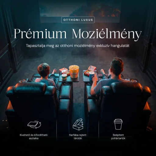 Luxus, egyszemélyes fekvőfotel, relax fotelágy elektromosan dönthető háttámlával, lábtartóval, pohártartóval és világítással fekete bőr (L4630-3906) - 10