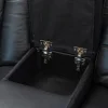 Luxus, kétszemélyes fekvőfotel, relax fotelágy elektromosan dönthető háttámlával, lábtartóval, pohártartóval és világítással fekete bőr (L4630-8406) thumbnail