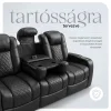 Luxus, háromszemélyes fekvőfotel, relax fotelágy elektromosan dönthető háttámlával, lábtartóval, pohártartóval és világítással fekete bőr (L4630-7406) thumbnail