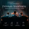 Luxus, háromszemélyes fekvőfotel, relax fotelágy elektromosan dönthető háttámlával, lábtartóval, pohártartóval és világítással fekete bőr (L4630-7406) thumbnail