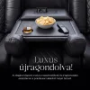 Luxus, háromszemélyes fekvőfotel, relax fotelágy elektromosan dönthető háttámlával, lábtartóval, pohártartóval és világítással fekete bőr (L4630-7406) thumbnail