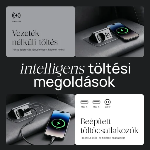 Luxus, háromszemélyes fekvőfotel, relax fotelágy elektromosan dönthető háttámlával, lábtartóval, pohártartóval és világítással fekete bőr (L4630-7406) - 6