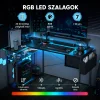 L alakú íróasztal, gamer asztal 120*83*74cm, fekete LED világítás, EU hálózati elosztóval, USB porttal (MK-1B) thumbnail