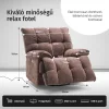 Elektromos relax fotelágy ringató, forgatható barna bársony szövet (JN-D8108A30) thumbnail